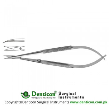 Micro Scissor Curved - Round Handle Stainless Steel, 15 cm - 6" Blade Size 10 mm